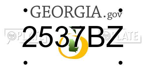 2537BZ Georgia License Plate