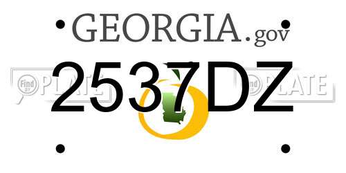 2537DZ Georgia License Plate