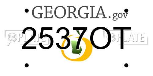 2537OT Georgia License Plate
