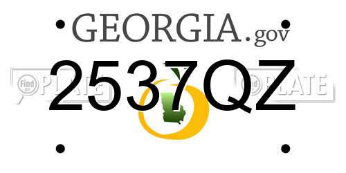 2537QZ Georgia License Plate