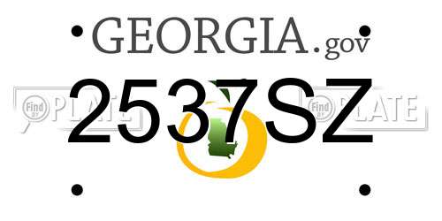 2537SZ Georgia License Plate