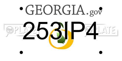 253IP4 Georgia License Plate
