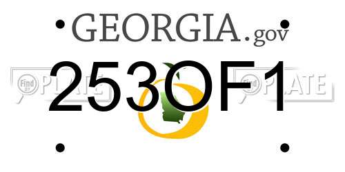 253OF1 Georgia License Plate