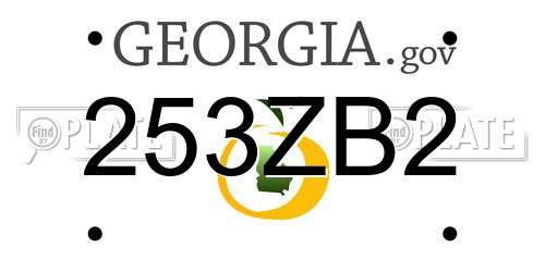 253ZB2 Georgia License Plate