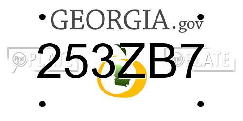 253ZB7 Georgia License Plate