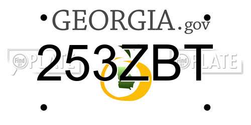 253ZBT Georgia License Plate