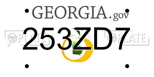 253ZD7 Georgia License Plate