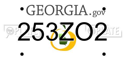 253ZO2 Georgia License Plate