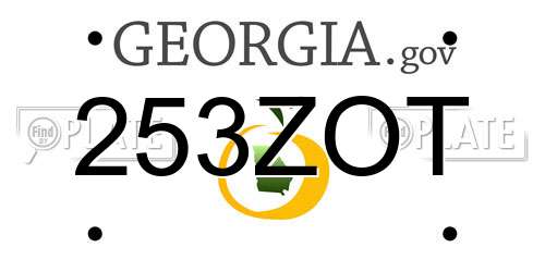 253ZOT Georgia License Plate