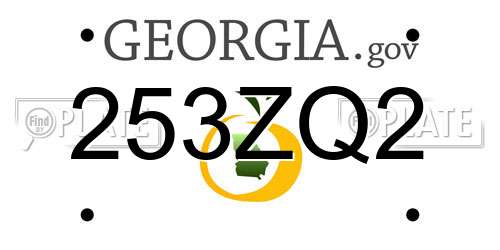 253ZQ2 Georgia License Plate