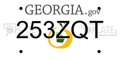 253ZQT Georgia License Plate