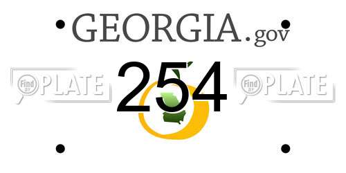 254 Georgia License Plate