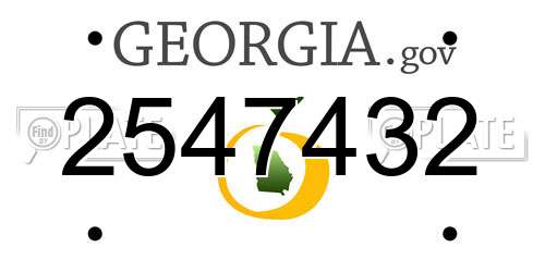 2547432 Georgia License Plate
