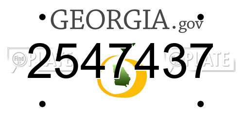 2547437 Georgia License Plate