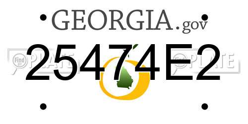 25474E2 Georgia License Plate