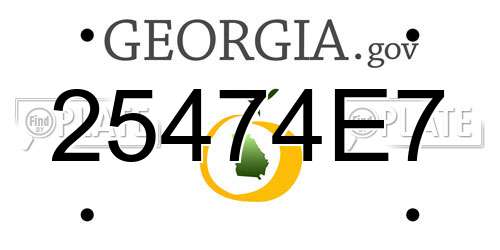 25474E7 Georgia License Plate