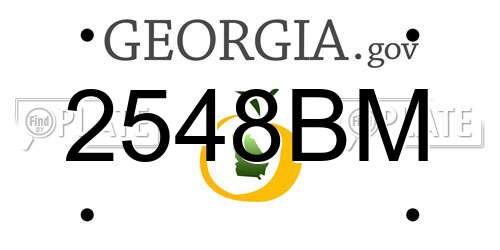 2548BM Georgia License Plate