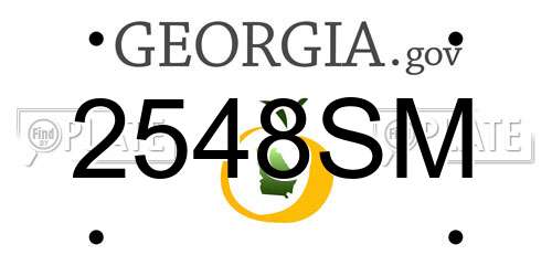 2548SM Georgia License Plate