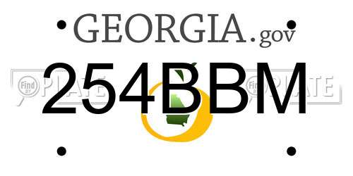 254BBM Georgia License Plate