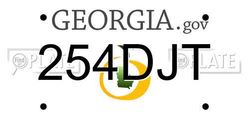 254DJT Georgia License Plate