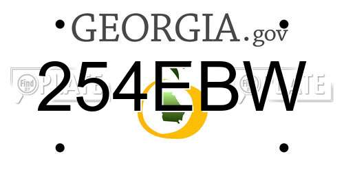 254EBW Georgia License Plate