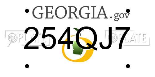 254QJ7 Georgia License Plate
