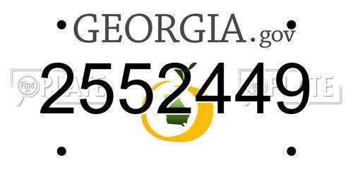 2552449 Georgia License Plate
