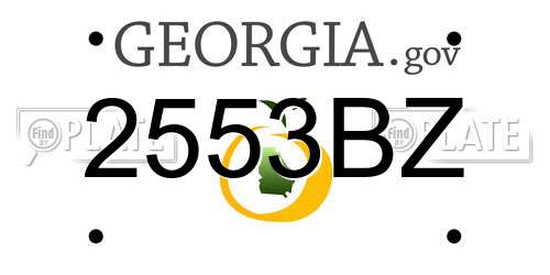 2553BZ Georgia License Plate