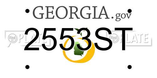 2553ST Georgia License Plate