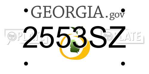 2553SZ Georgia License Plate
