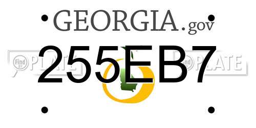 255EB7 Georgia License Plate
