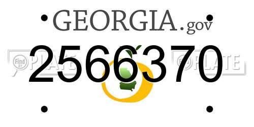 2566370 Georgia License Plate