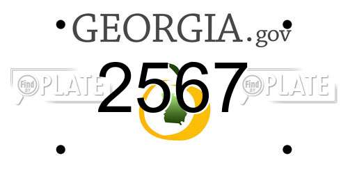 2567 Georgia License Plate