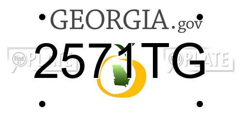 2571TG Georgia License Plate
