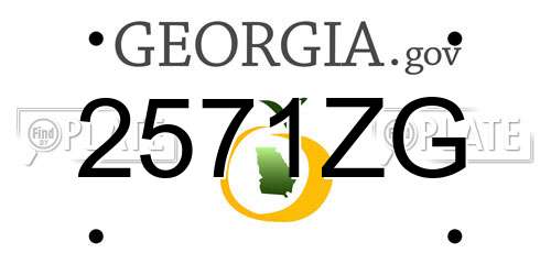 2571ZG Georgia License Plate