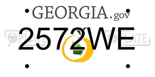 2572WE Georgia License Plate