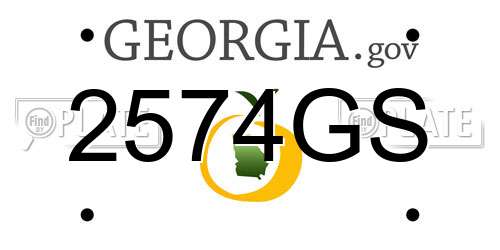 2574GS Georgia License Plate