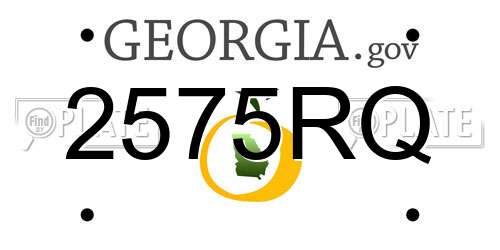 2575RQ Georgia License Plate