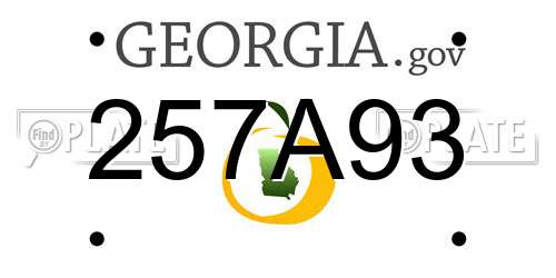 257A93 Georgia License Plate