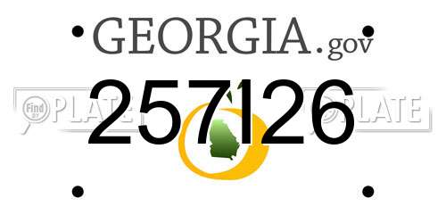 257I26 Georgia License Plate