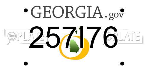 257I76 Georgia License Plate