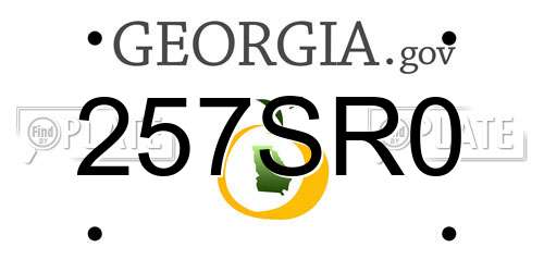 257SR0 Georgia License Plate