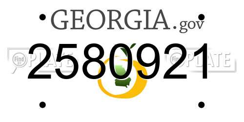 2580921 Georgia License Plate