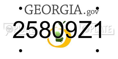 25809Z1 Georgia License Plate