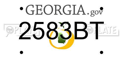 2583BT Georgia License Plate