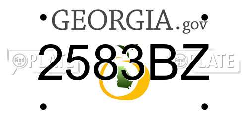 2583BZ Georgia License Plate