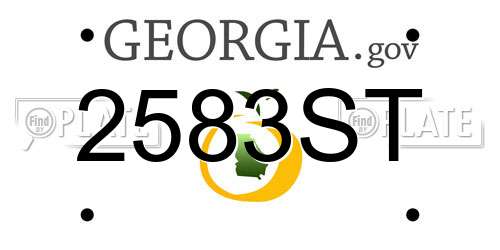 2583ST Georgia License Plate