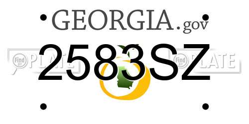2583SZ Georgia License Plate