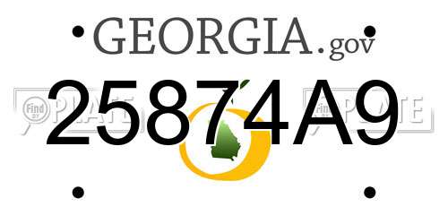 25874A9 Georgia License Plate
