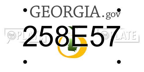 258E57 Georgia License Plate